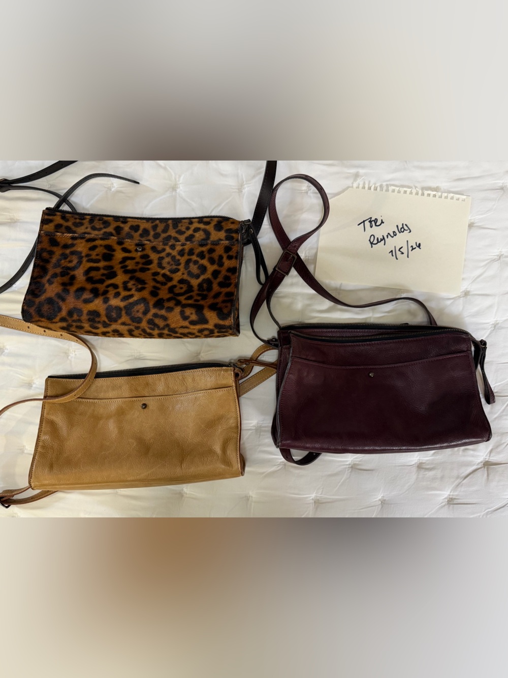 Parker Thatch Lily Crossbody Bag: Oxblood, and Leopard